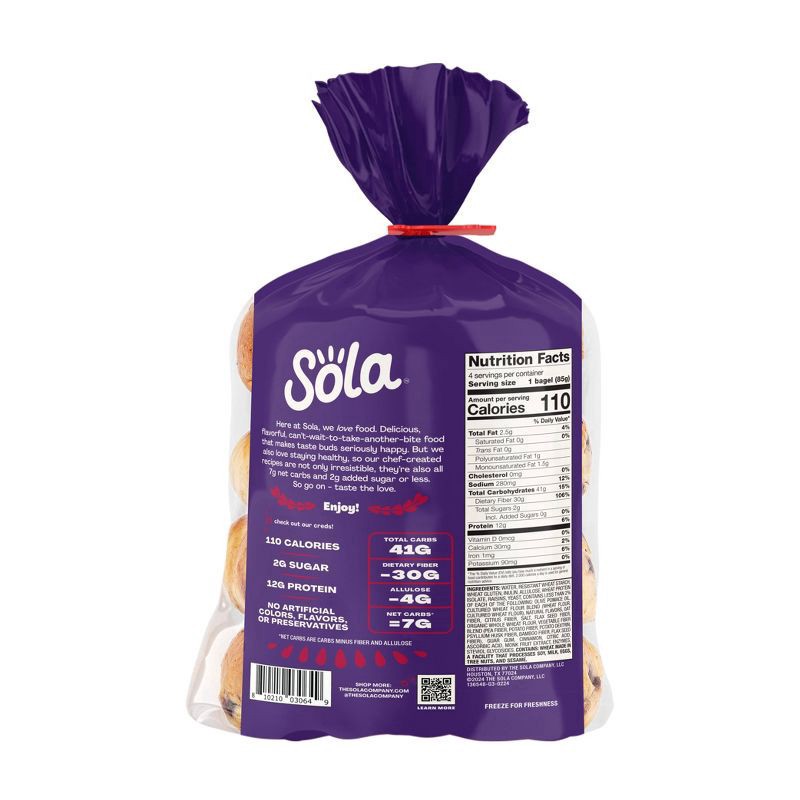slide 2 of 2, Sola Bread Sola Cinnamon Raisin Bagel - 12oz, 12 oz