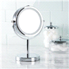 slide 2 of 5, InterDesign Chrome Lighted Free-Standing Vanity Mirror - Silver, 7.17 in x 4.72 in x 9.84 in