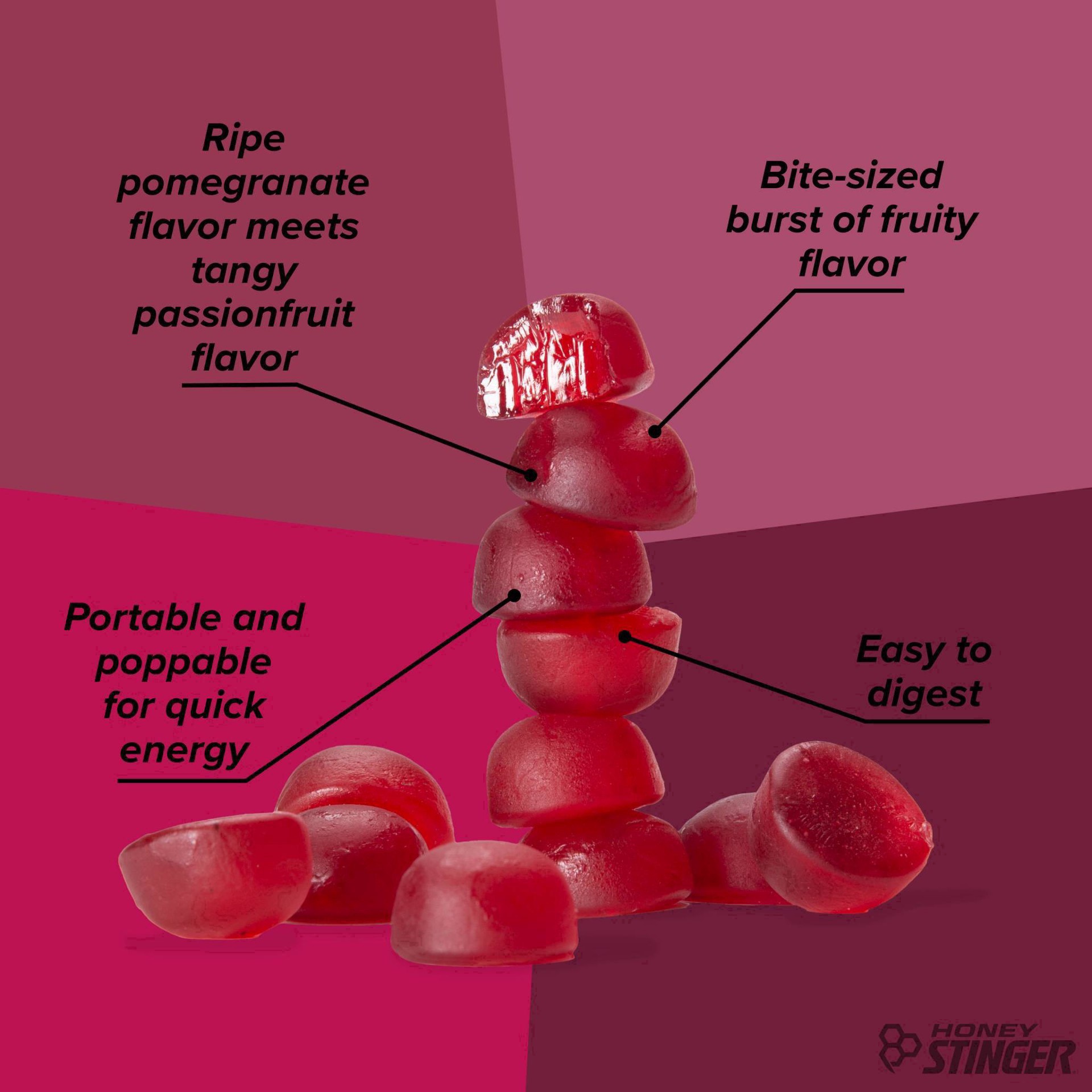 slide 24 of 72, Honey Stinger Pomegranate Passionfruit Energy Chews 1.8 oz, 1.8 oz