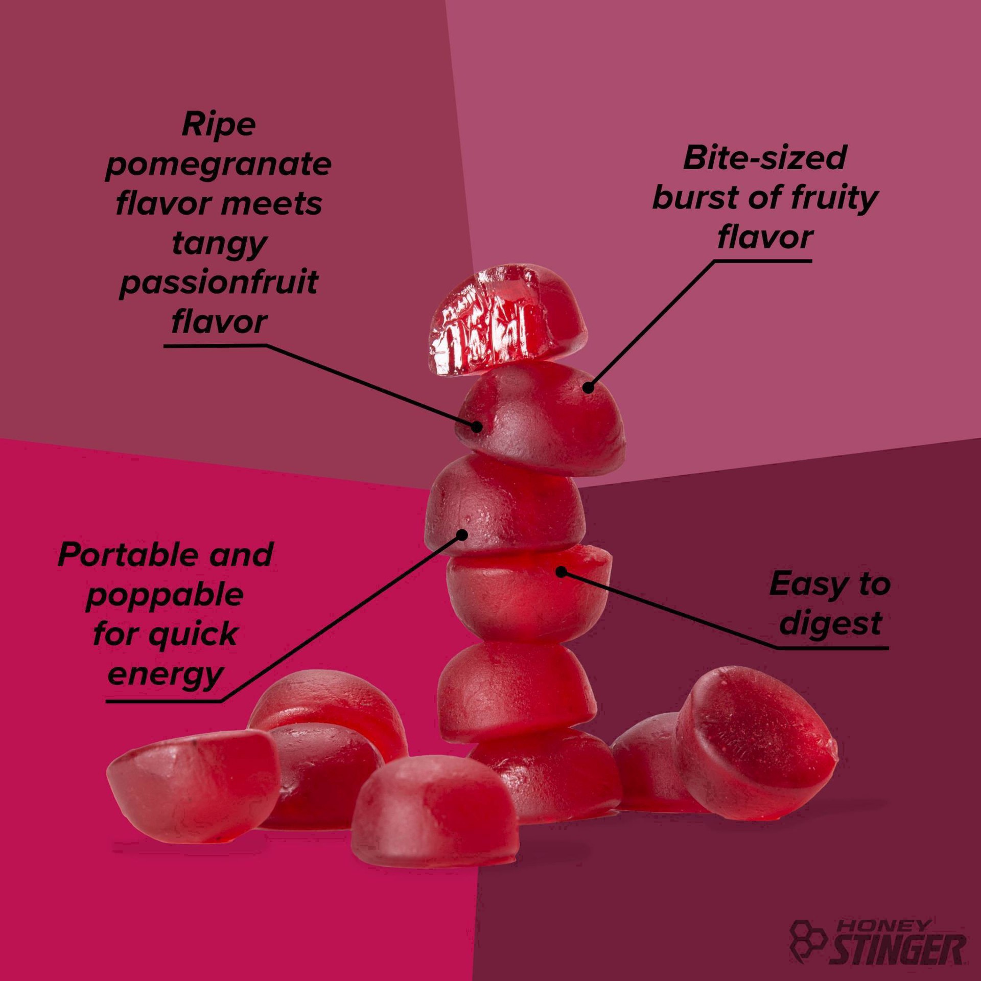 slide 4 of 72, Honey Stinger Pomegranate Passionfruit Energy Chews 1.8 oz, 1.8 oz