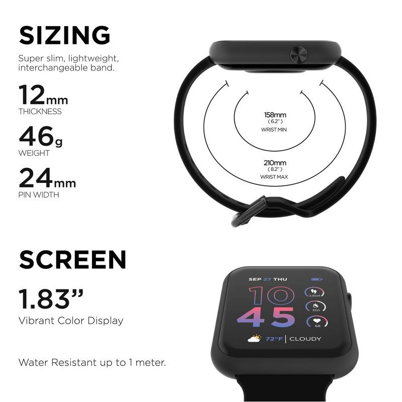 slide 2 of 12, iTouch Air 4 Smartwatch - Black, 1 ct