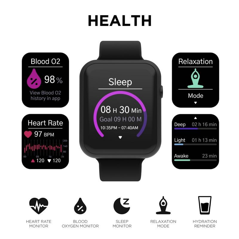 slide 3 of 12, iTouch Air 4 Smartwatch - Black, 1 ct