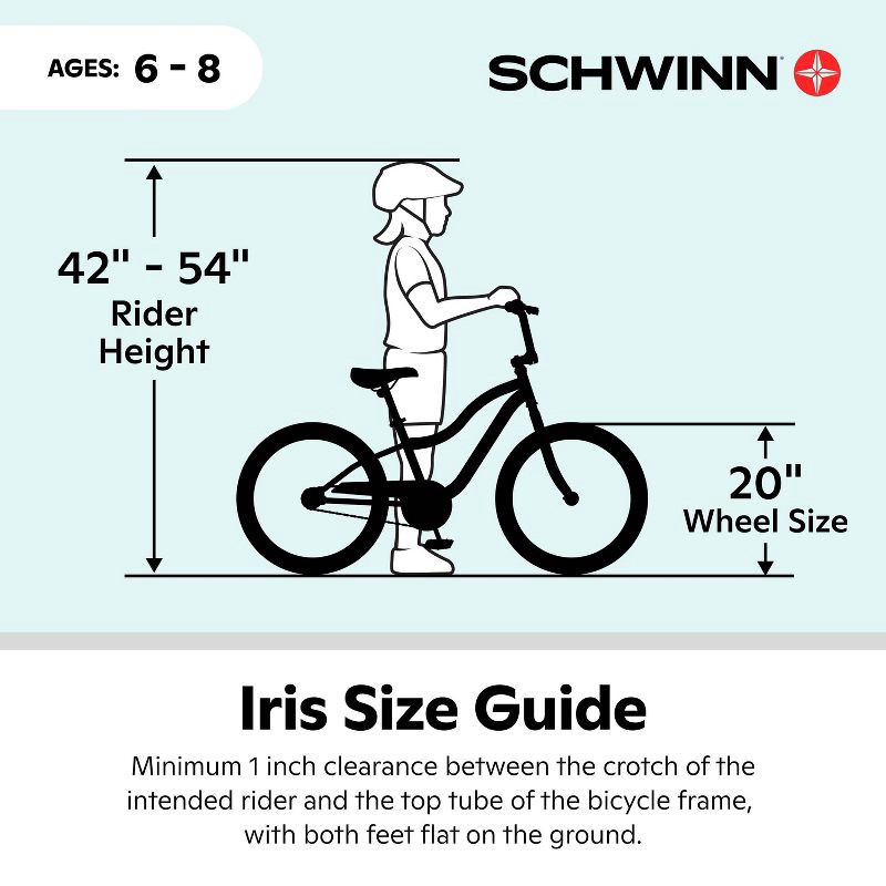 slide 14 of 14, Schwinn Iris 20" Youth Bike - Light Blue, 1 ct