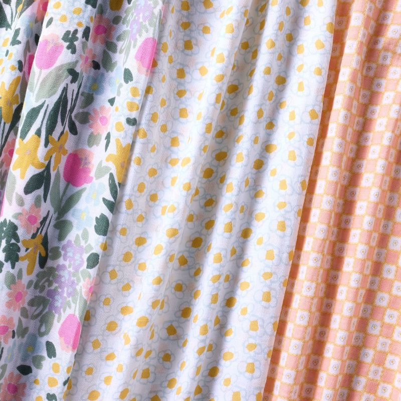 slide 3 of 4, Muslin Swaddle Baby Blanket - Painterly Floral - 3pk - Cloud Island™, 3 ct