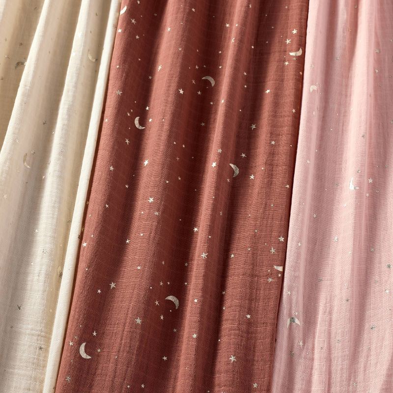 slide 3 of 4, Muslin Swaddle Baby Blanket - Warm Metallic - 3pk - Cloud Island™, 3 ct