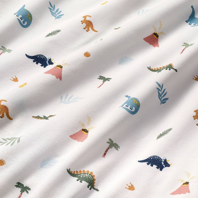 slide 3 of 4, Cotton Fitted Crib Sheet - Dinos - Cloud Island™, 1 ct