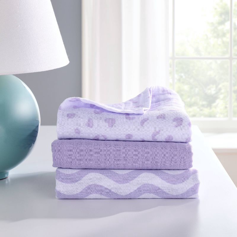 slide 2 of 4, Muslin Swaddle Baby Blanket - Leopard - 3pk - Cloud Island™, 3 ct