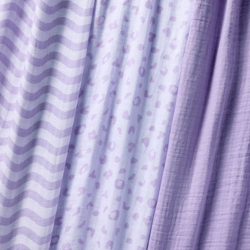 slide 3 of 4, Muslin Swaddle Baby Blanket - Leopard - 3pk - Cloud Island™, 3 ct