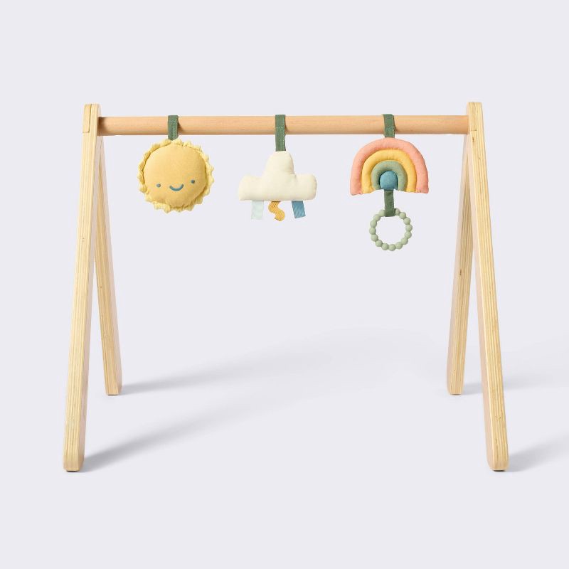 slide 1 of 3, Wood Play Gym + Hanging Toys Set - Cloud Island™, 1 ct