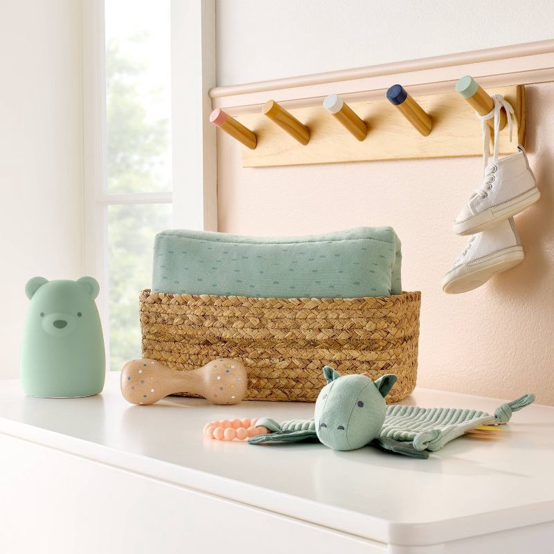 slide 2 of 4, Rayon from Bamboo Jersey Quilted Blanket - Dashes - Green - Cloud Island™, 1 ct