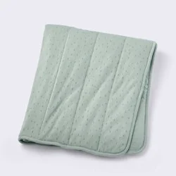 Rayon from Bamboo Jersey Quilted Blanket - Dashes - Green - Cloud Island™