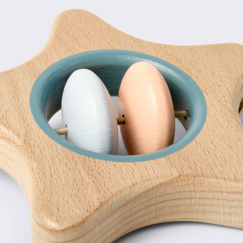 slide 3 of 3, Wooden Baby Rattle - Star - Cloud Island™, 1 ct