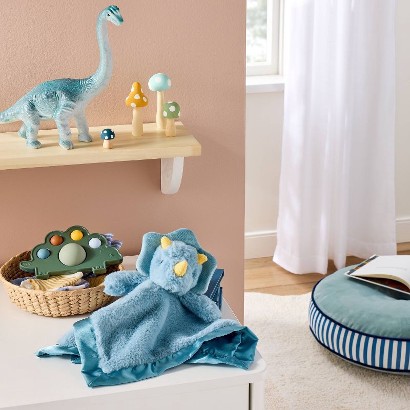slide 2 of 3, Plush Security Blanket - Blue Dino - Cloud Island™, 1 ct