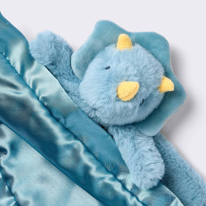 slide 3 of 3, Plush Security Blanket - Blue Dino - Cloud Island™, 1 ct
