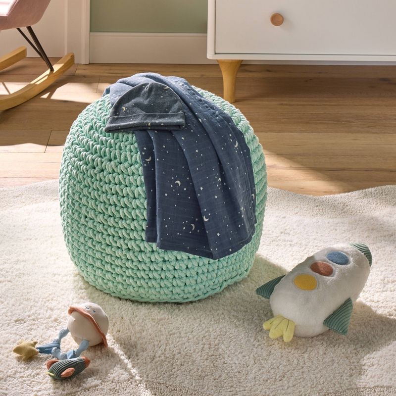 slide 2 of 4, Hospital Muslin Swaddle and Hat Gift Set - 2ct - Blue Stars- Cloud Island™, 2 ct