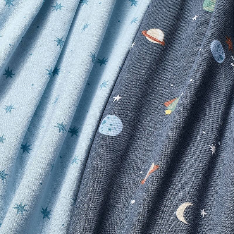 slide 3 of 4, Fitted Jersey Crib Sheet - Space - 2pk - Cloud Island™, 2 ct