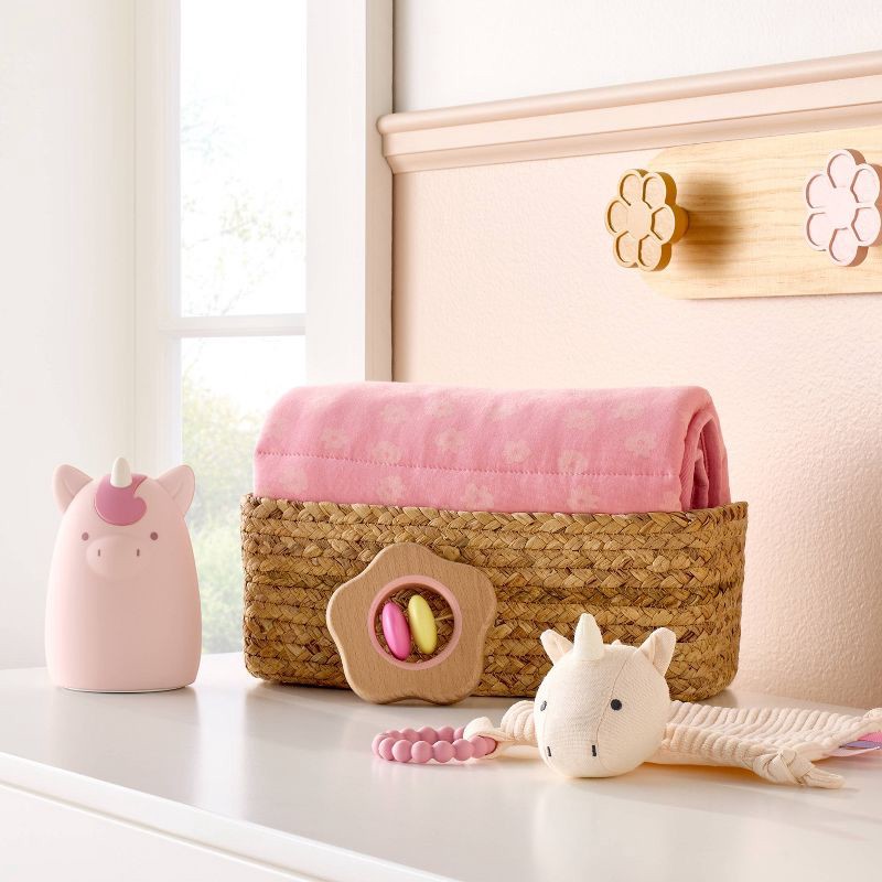 slide 2 of 4, Rayon from Bamboo Jersey Quilted Blanket - Ditsy Floral - Pink - Cloud Island™, 1 ct