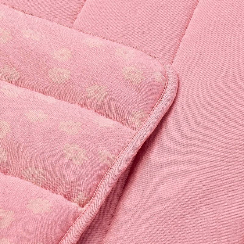 slide 3 of 4, Rayon from Bamboo Jersey Quilted Blanket - Ditsy Floral - Pink - Cloud Island™, 1 ct