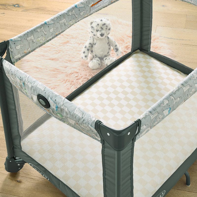 slide 2 of 4, Fitted Play Yard Jersey Sheet - Cream Checks - 2pk - Cloud Island™, 2 ct