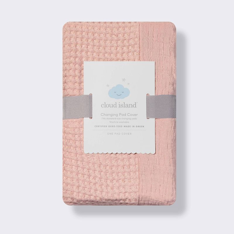 slide 3 of 3, Muslin Waffle Changing Pad Cover - Pink - Cloud Island™, 1 ct