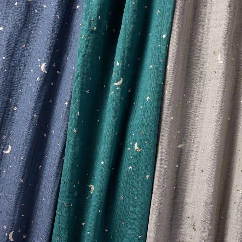 slide 3 of 4, Muslin Swaddle Baby Blanket - Cool Metallic - 3pk - Cloud Island™, 3 ct