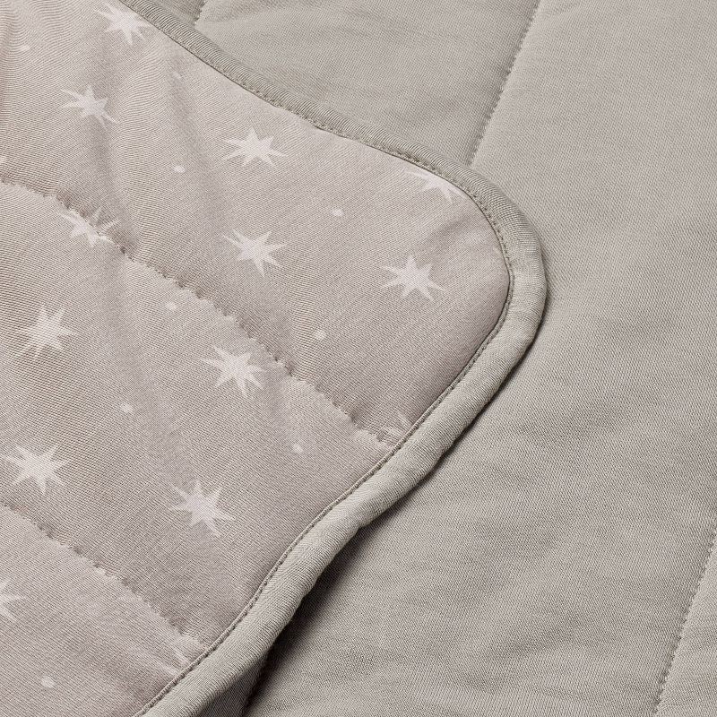 slide 3 of 4, Rayon from Bamboo Jersey Quilted Blanket - Stars - Gray - Cloud Island™, 1 ct