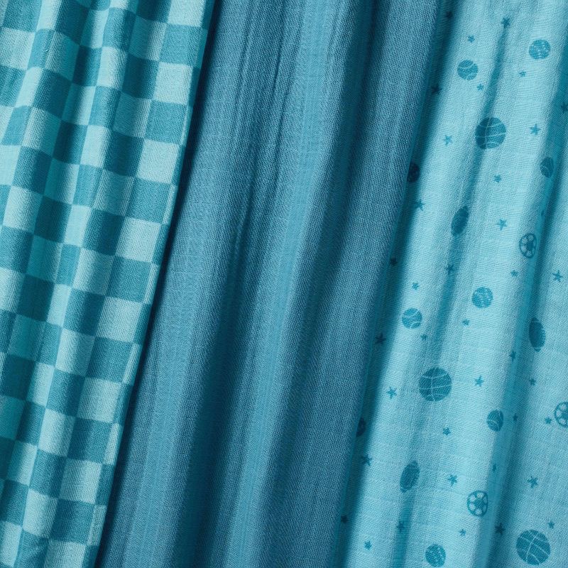 slide 3 of 4, Muslin Swaddle Baby Blanket - Sports - 3pk - Cloud Island™, 3 ct