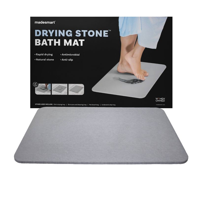 slide 1 of 5, madesmart Diatomite Stone Drying Bath Mat, 1 ct