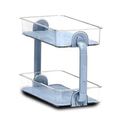 madesmart 2 Tier Blue Bathroom Tray Organizer