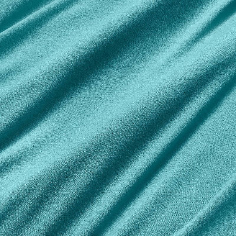 slide 3 of 4, Polyester Rayon Fitted Crib Sheet - Teal - Cloud Island™, 1 ct