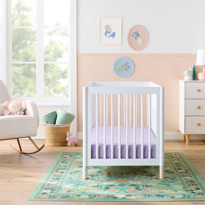 slide 2 of 4, Polyester Rayon Fitted Crib Sheet - Purple - Cloud Island™, 1 ct