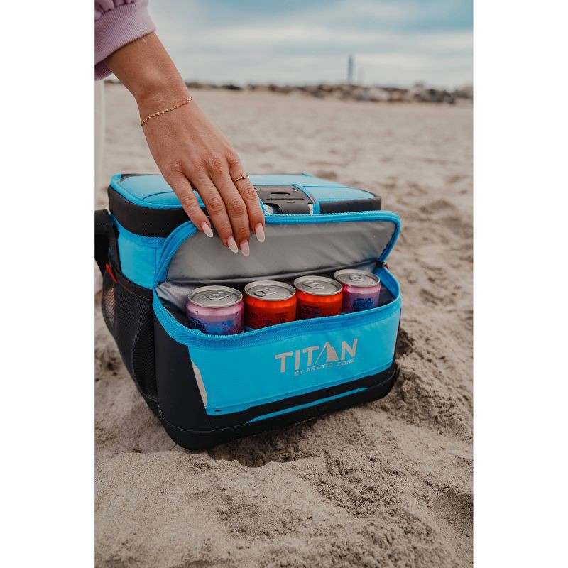 slide 6 of 8, Titan by Arctic Zone 16 Can Zipperless Soft Sided Cooler - Blue Flame: 10.5-Quart TPE & PEVA, 16 ct