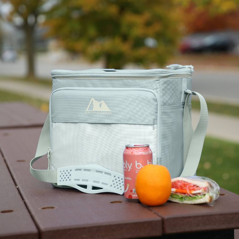 slide 8 of 13, Arctic Zone Essentials 24 Cans Hard Sided Cooler - Eucalyptus: Soft-Sided, PEVA Liner, 24 cans