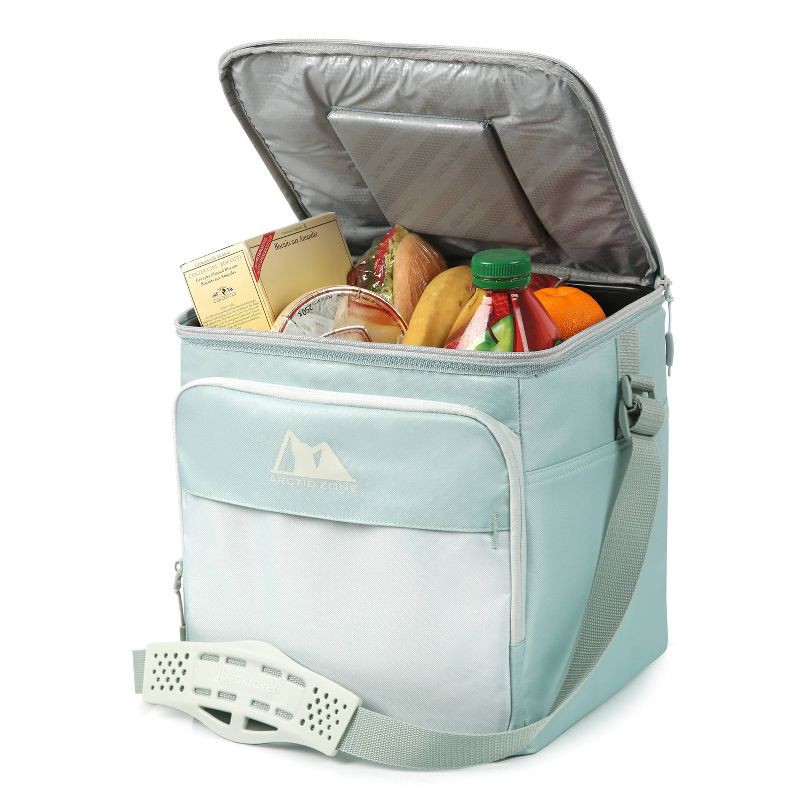 slide 10 of 13, Arctic Zone Essentials 24 Cans Hard Sided Cooler - Eucalyptus: Soft-Sided, PEVA Liner, 24 cans