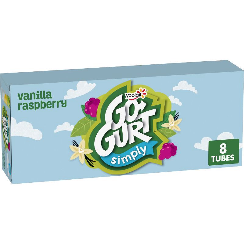 slide 1 of 7, Yoplait Simply Go-Gurt Low Fat Vanilla/Raspberry - 16oz/8ct, 8 ct; 16 oz