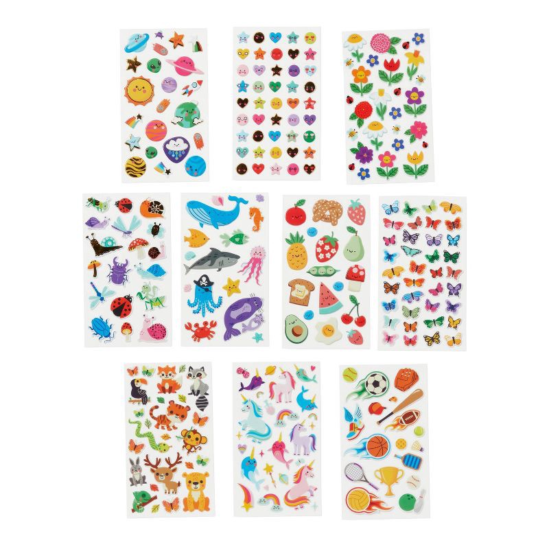 slide 2 of 3, 251ct Puffy Stickers 5 themes - Mondo Llama™, 251 ct