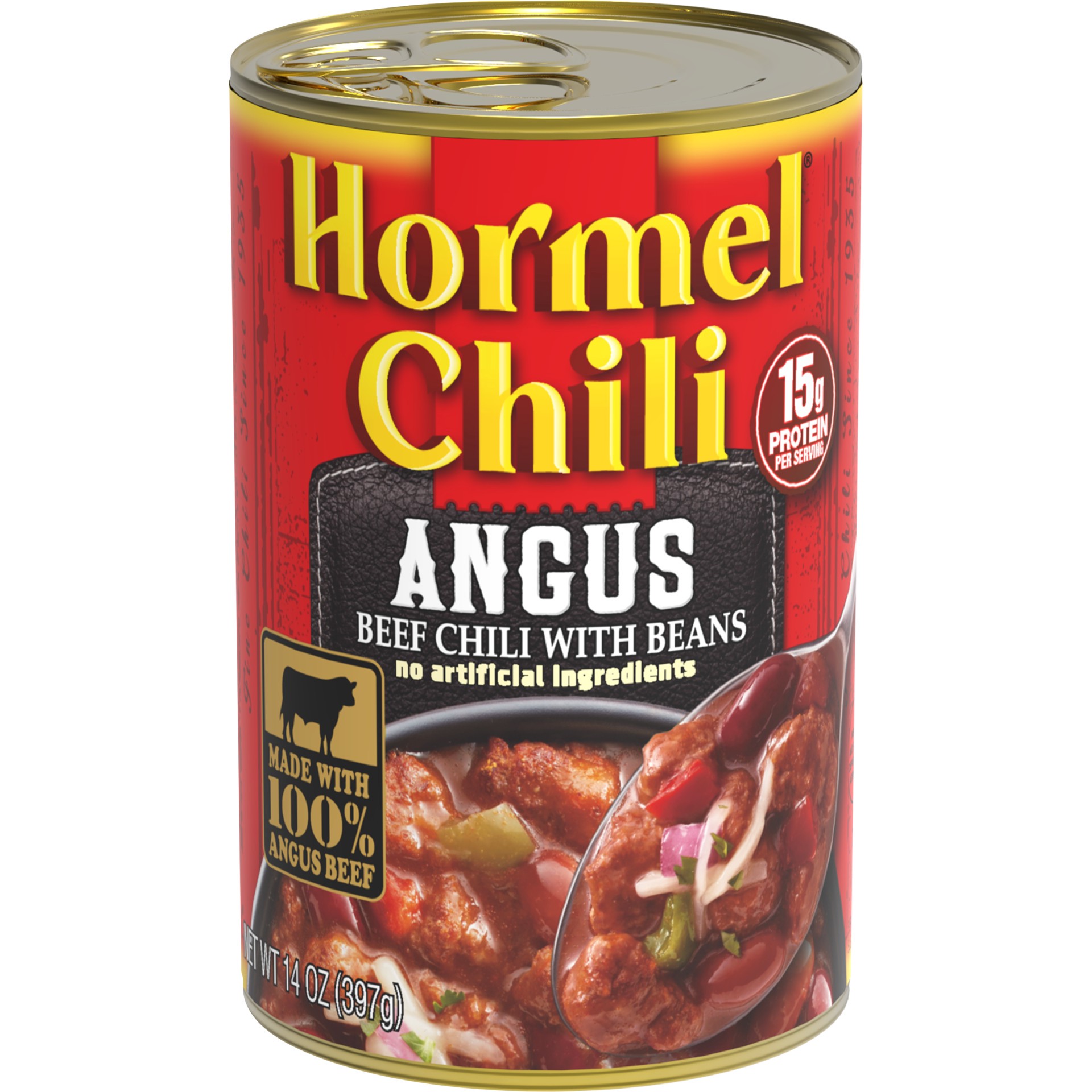 slide 1 of 1, Hormel Chili Angus Beef with Beans, 14 oz
