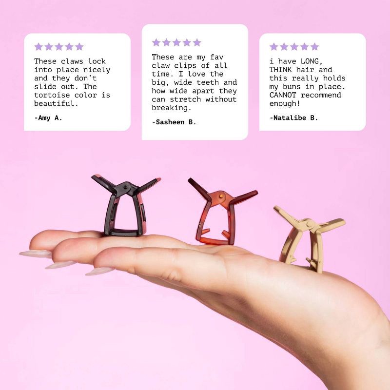 slide 6 of 7, Gimme Beauty Fine Square Wings Claw Clips - 6pc, 6 ct