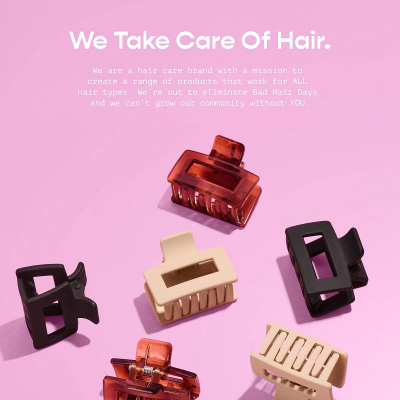 slide 7 of 7, Gimme Beauty Fine Square Wings Claw Clips - 6pc, 6 ct