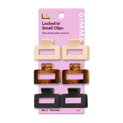 Gimme Beauty Locked In Small Claw Clips for Fine Hair - 6ct: ABS Material, Hair Styling Accessory