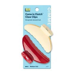Gimme Beauty Come in Clutch Claw Clips for Medium Hair - Red/Cream - 2ct