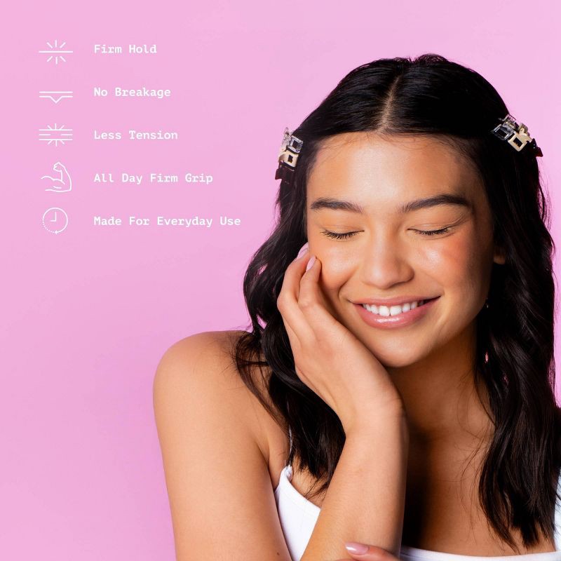 slide 4 of 8, Gimme Beauty Fine Mini Square Claw Clip - 12pc, 12 ct