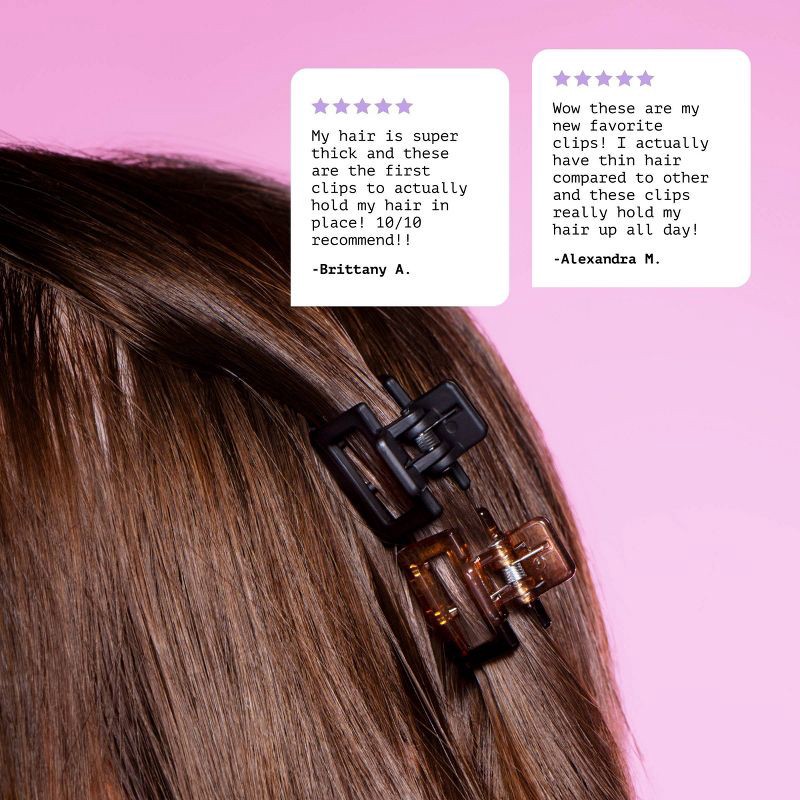 slide 7 of 8, Gimme Beauty Fine Mini Square Claw Clip - 12pc, 12 ct