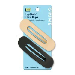 Gimme Beauty Lay Back Long Claw Clips for Medium Hair - Black/Cream - 2ct: ABS & Recycled ABS Materials