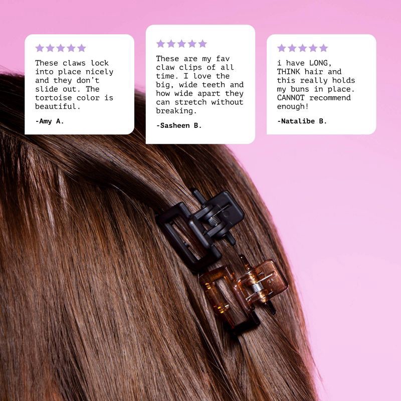 slide 7 of 8, Gimme Beauty Fine Small Square Claw Clip - 8pc, 8 ct