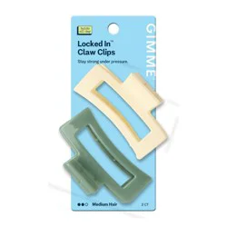 Gimme Beauty Locked In Claw Clips for Medium Hair - Jade/Cream - 2ct