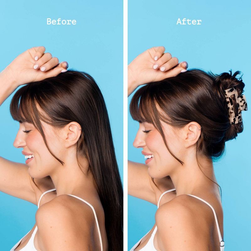 slide 5 of 8, Gimme Beauty Medium Rectangle Claw Clip - 2pc - Black/Tortoise, 2 ct