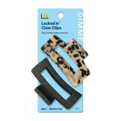 Gimme Beauty Locked In Claw Clips for Medium Hair - Black/Tort - 2ct: Hair Styling, ABS and Recycled ABS, 2 Pieces