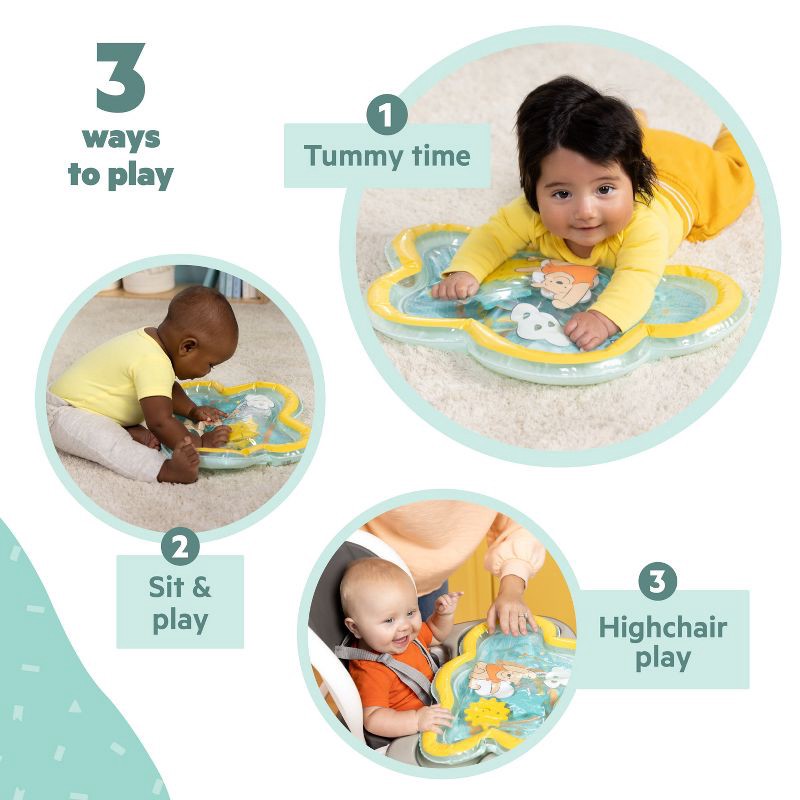 slide 3 of 15, Bright Starts Disney Winnie the Pooh Once Upon a Tummy Time Water Mat - Blue, 1 ct