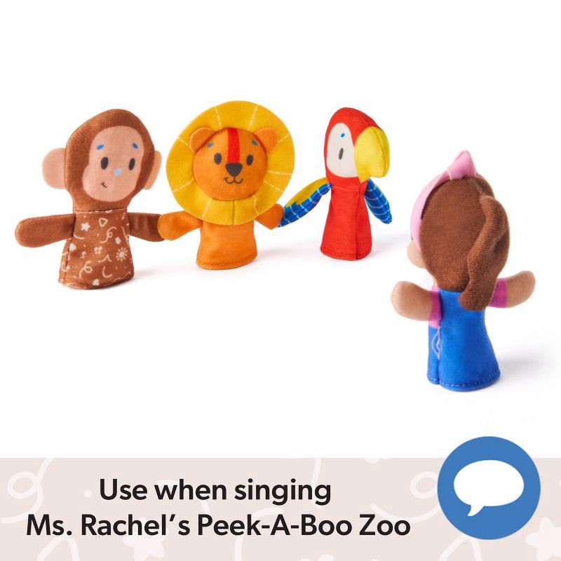 slide 5 of 9, Ms. Rachel Finger Zoo Puppet Friends Set - 4pk, 4 ct